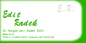 edit radek business card